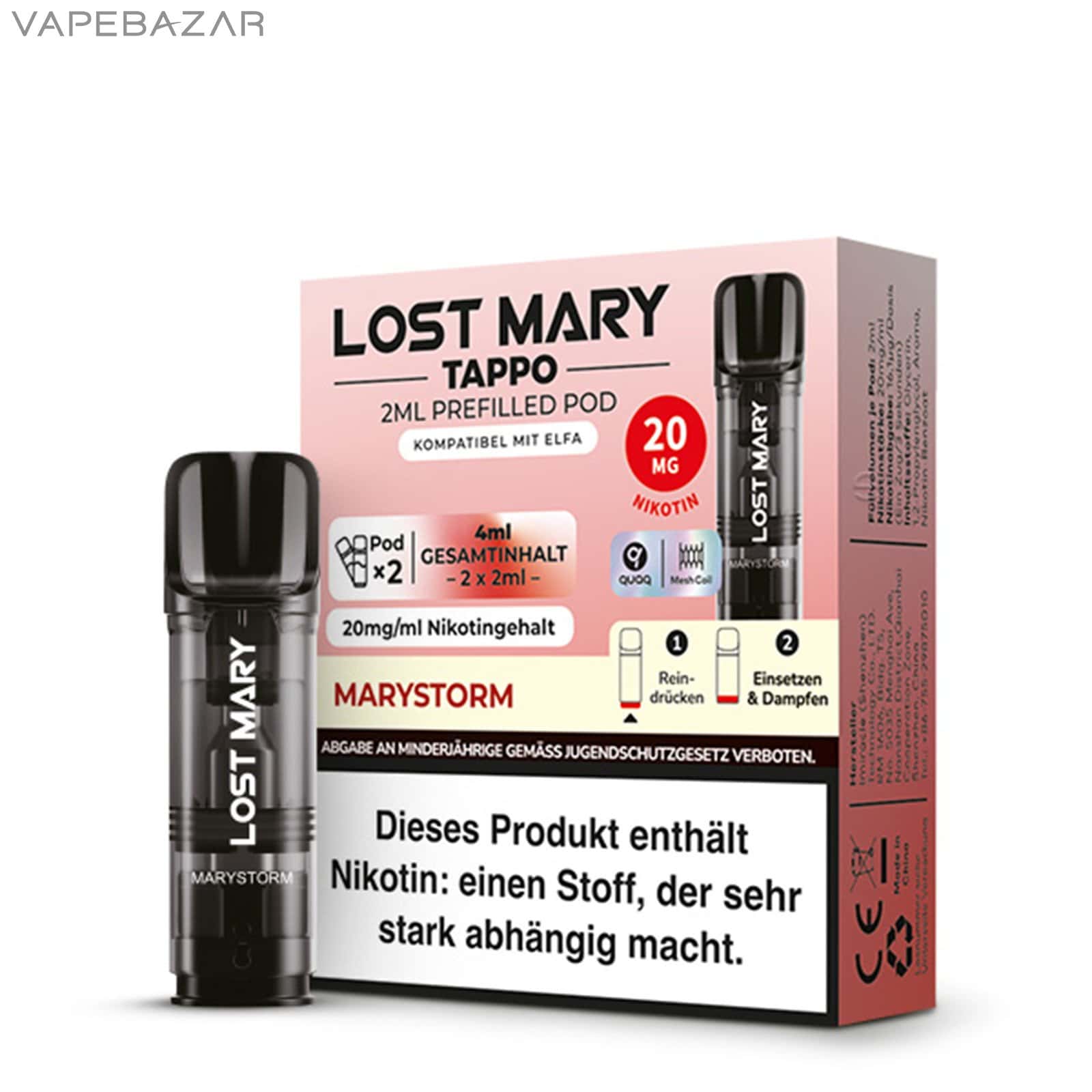 Marystorm 1 2 | Vapebazar Lost Mary Tappo - Marystorm – Prefilled Liquid Pod – 2Er Pack