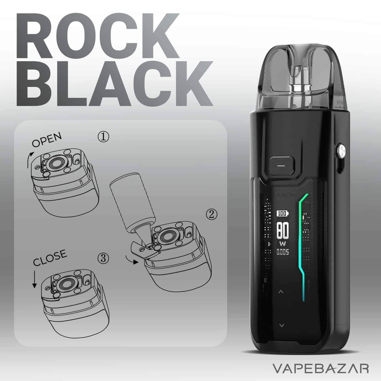 Rock Black2 1 | Vapebazar Vaporesso Luxe Xr Max Podsystem - Rock Black | Vapebazar