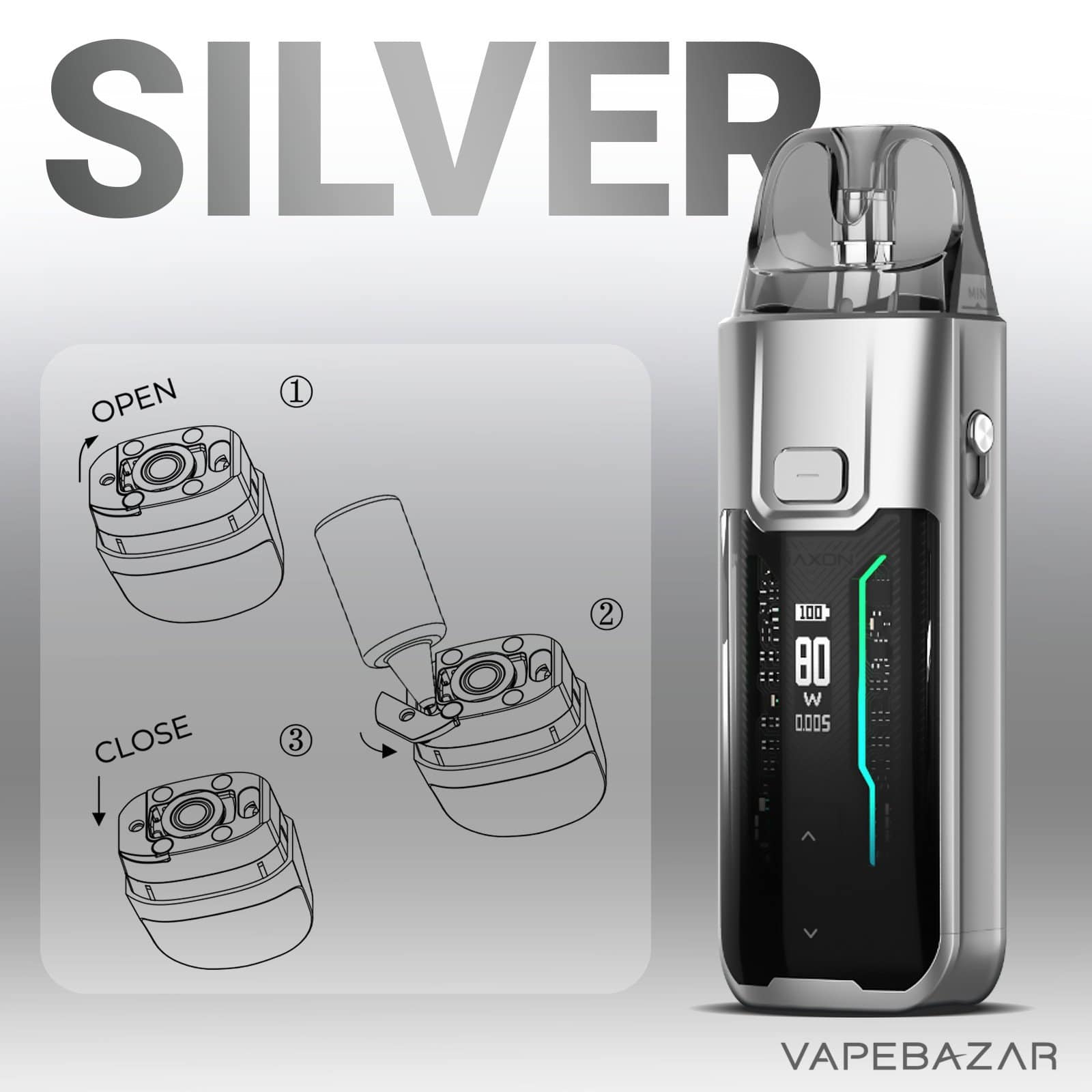 Silver2 | Vapebazar Vaporesso Luxe Xr Max Podsystem - Silver