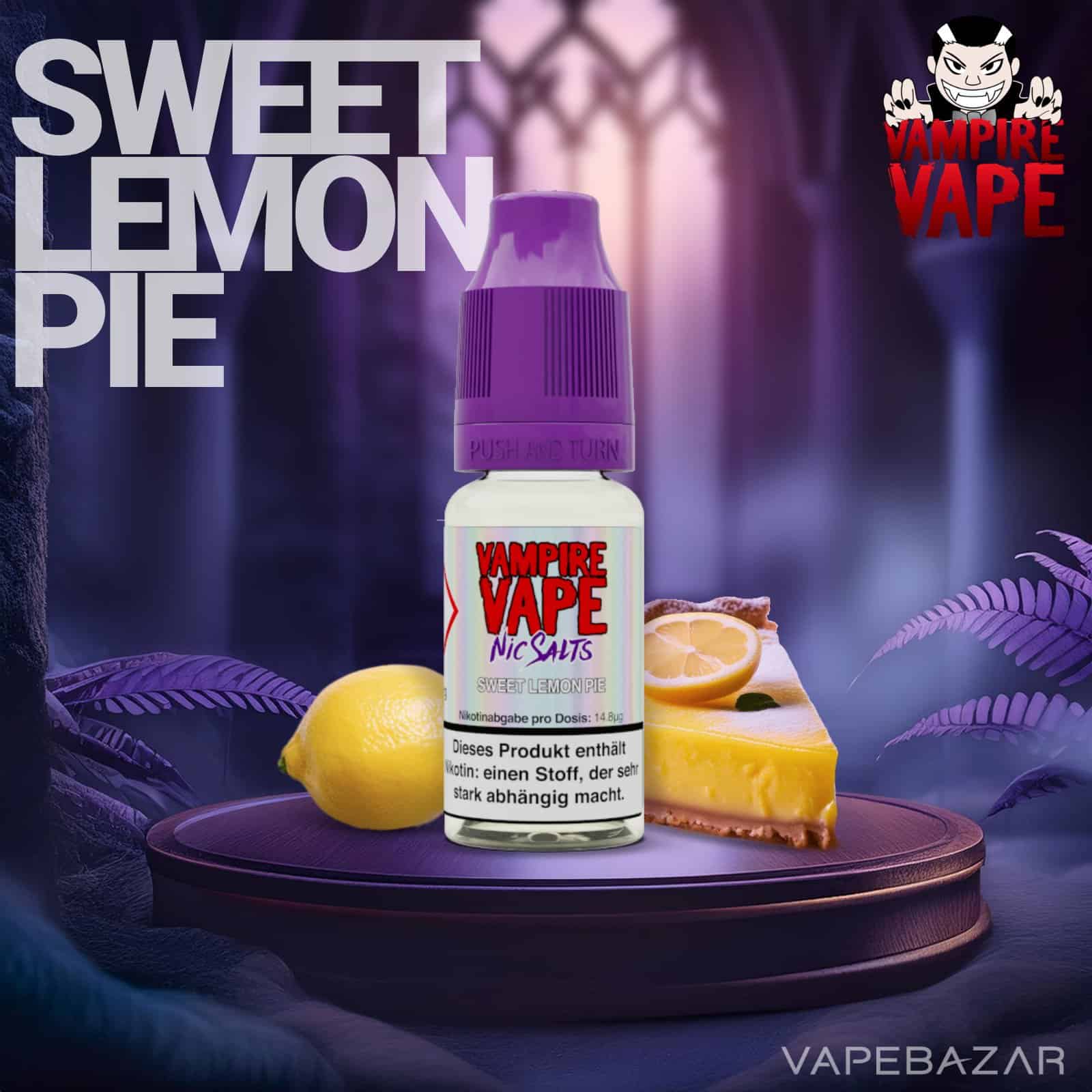 SweetLemonPie | Vapebazar Vampie Vape Nic Salt - Sweet Lemon Pie - Liquid