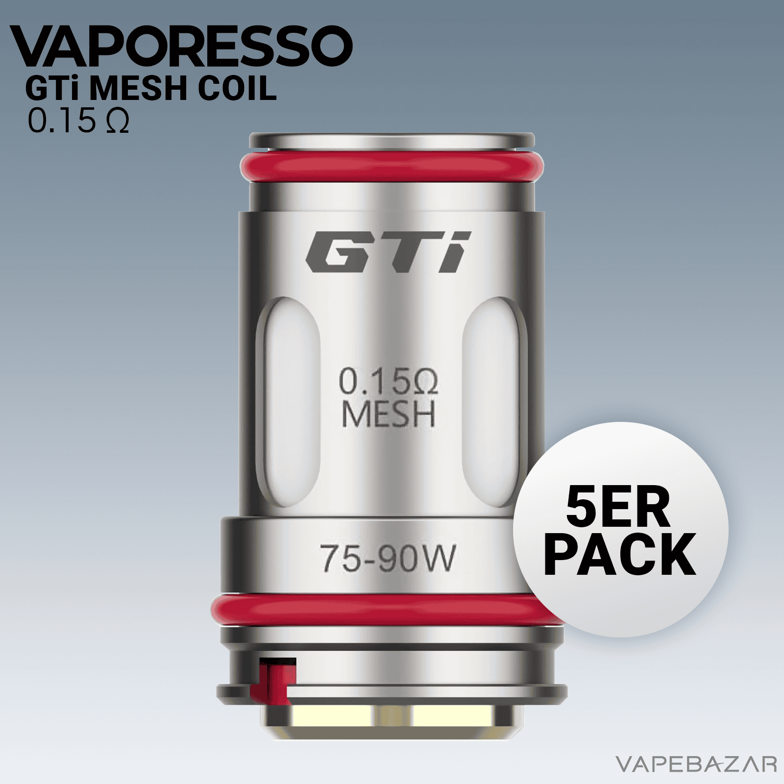 0.15 1 | Vapebazar Vapebazar Vaporesso Gti Mesh Coil - 0,15 Ohm 5Er Pack