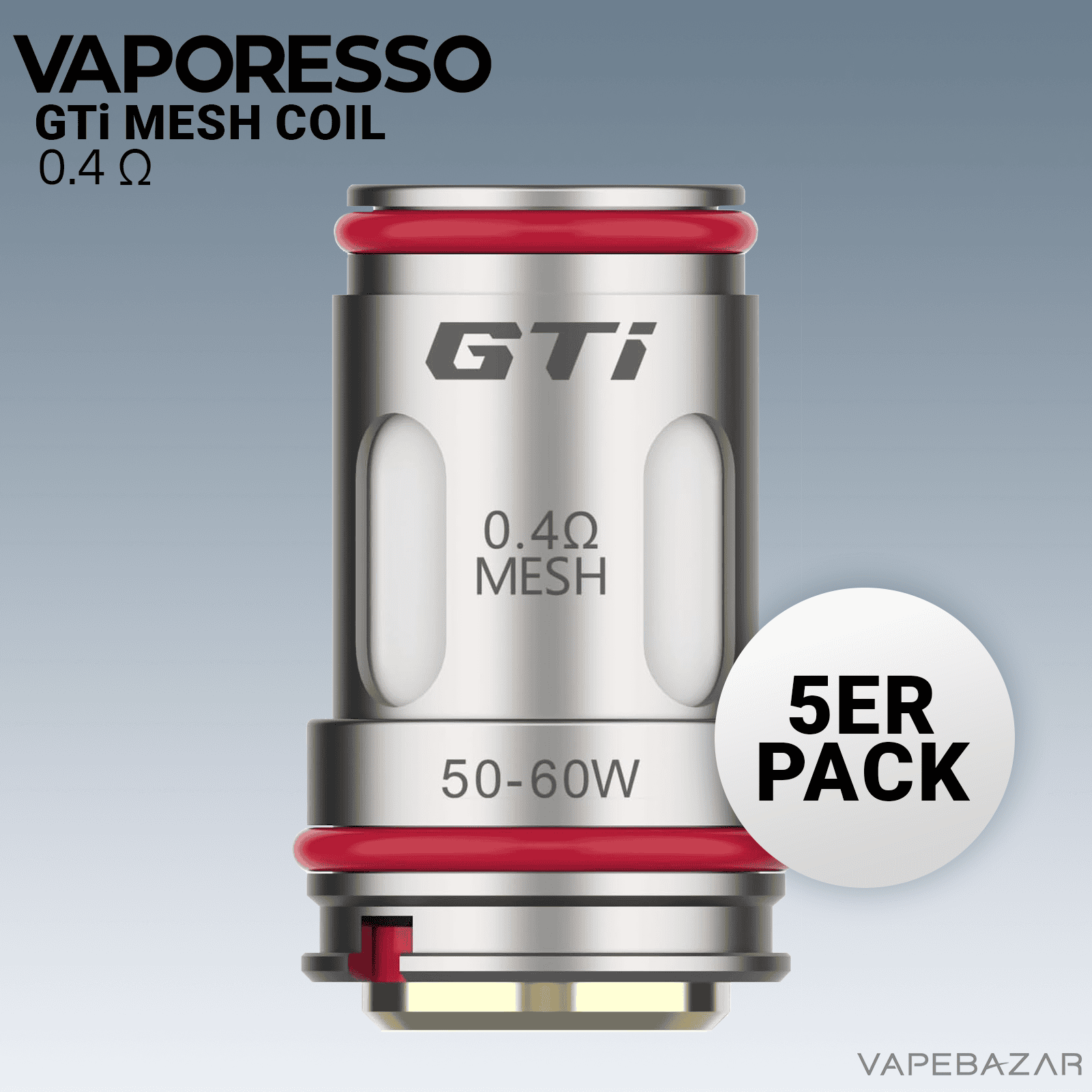0.4 1 | Vapebazar Vapebazar Vaporesso Gti Mesh Coil - 0,4 Ohm 5Er Pack