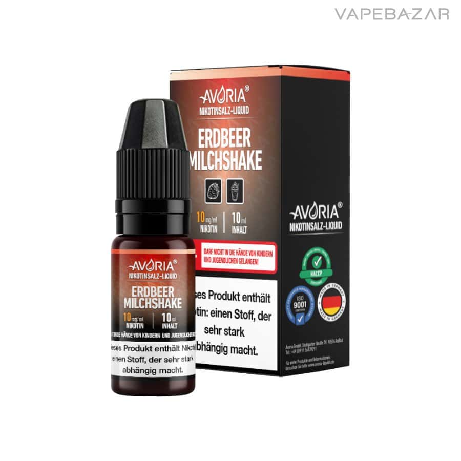 Avoria Nikotinsalz Liquid Erdbeer Milchshake | Vapebazar Avoria Nikotinsalz Liquid - Erdbeer Milchshake