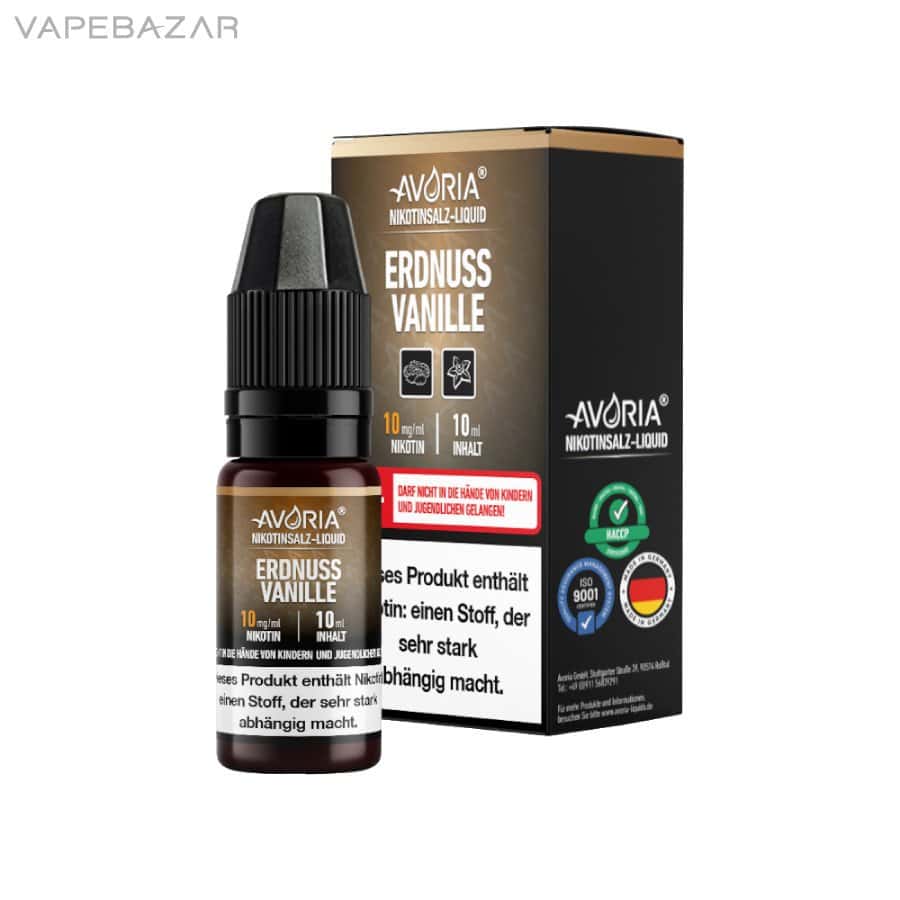 Avoria Nikotinsalz Liquid Erdnuss Vanille | Vapebazar Avoria Nikotinsalz Liquid - Erdnuss Vanille