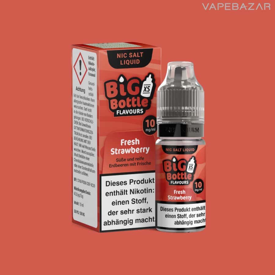 Big Bottle Liquid Nikotinsalz Fresh Strawberry | Vapebazar Big Bottle Nikotinsalz Liquid - Fresh Strawberry