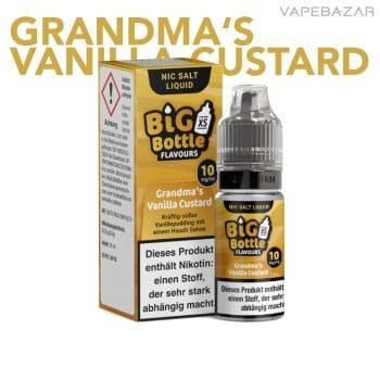 Big Bottle Nikotinsalz Liquid - Grandma's Vanilla Custard