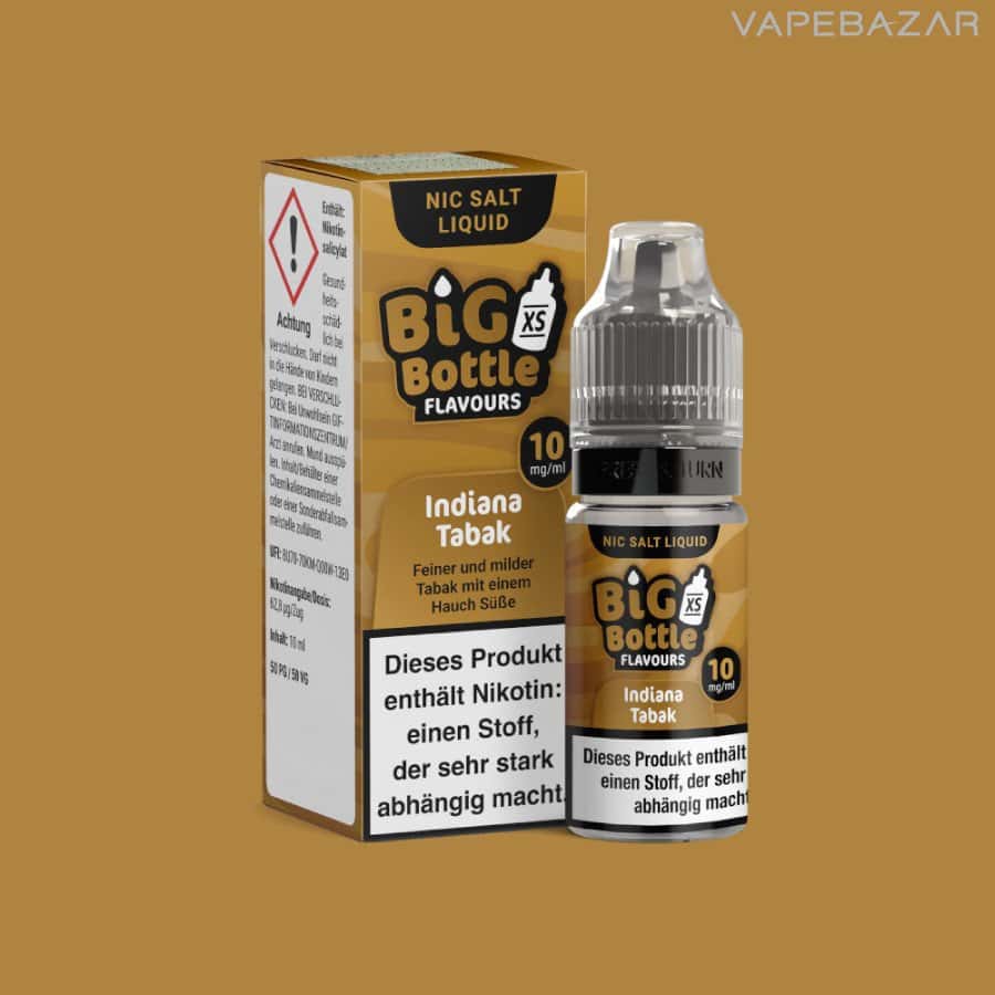 Big Bottle Liquid Nikotinsalz Indiana Tabak | Vapebazar Big Bottle Nikotinsalz Liquid - Indiana Tabak