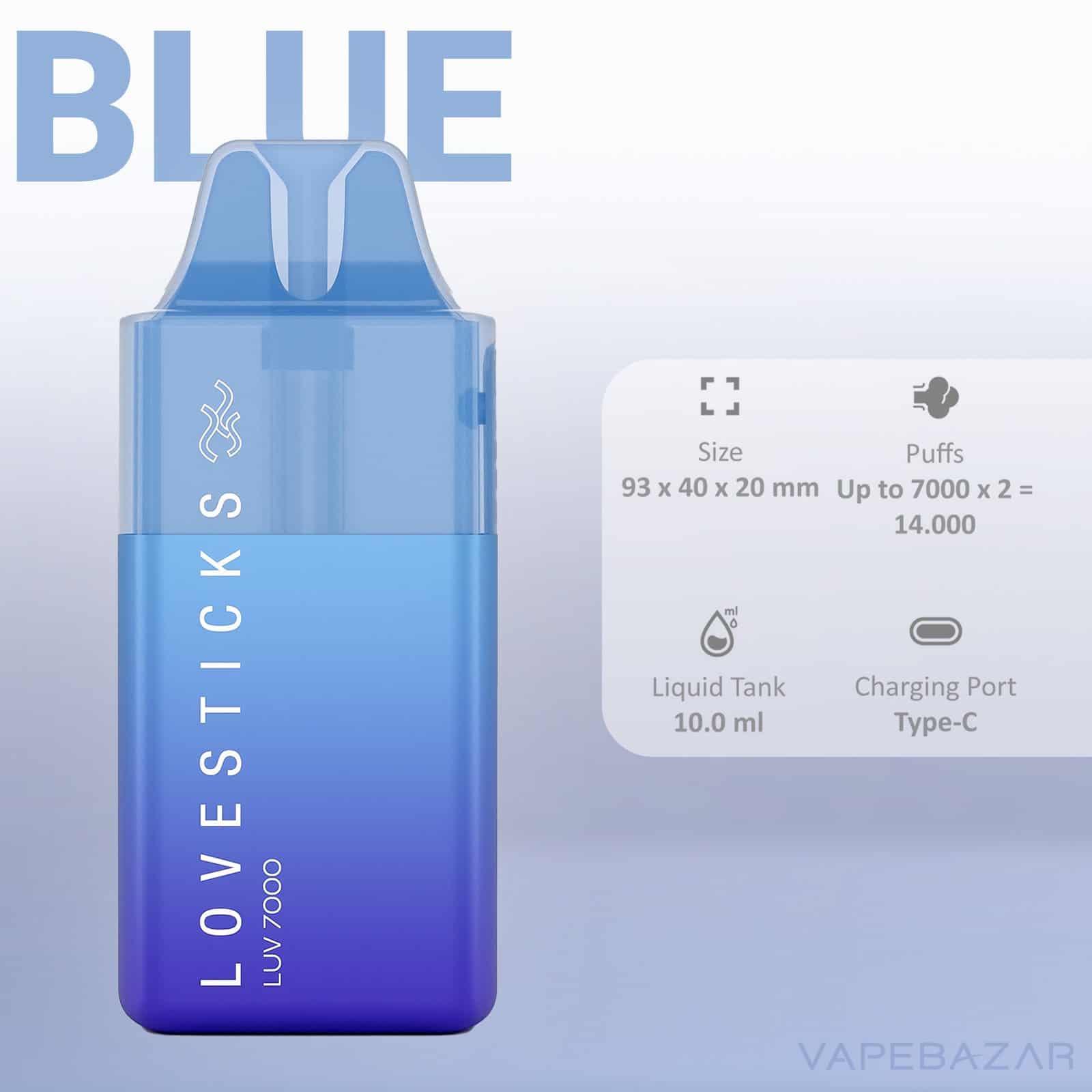 Blue2 2 | Vapebazar Lovesticks Luv 7000 - Blue Vapebazar
