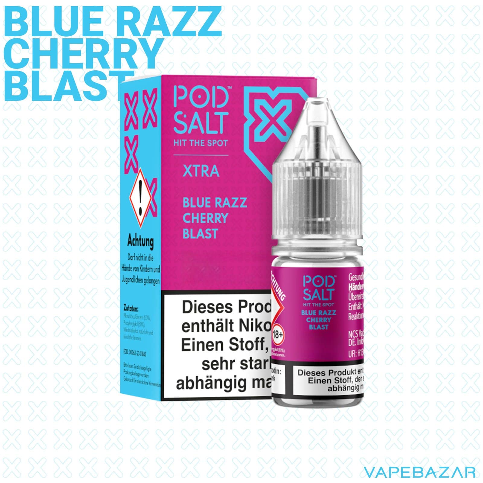 BlueRazzCherryBlast2 | Vapebazar Vapebazar Pod Salt X Nikotinsalz Liquid - Blue Razz Cherry Blast