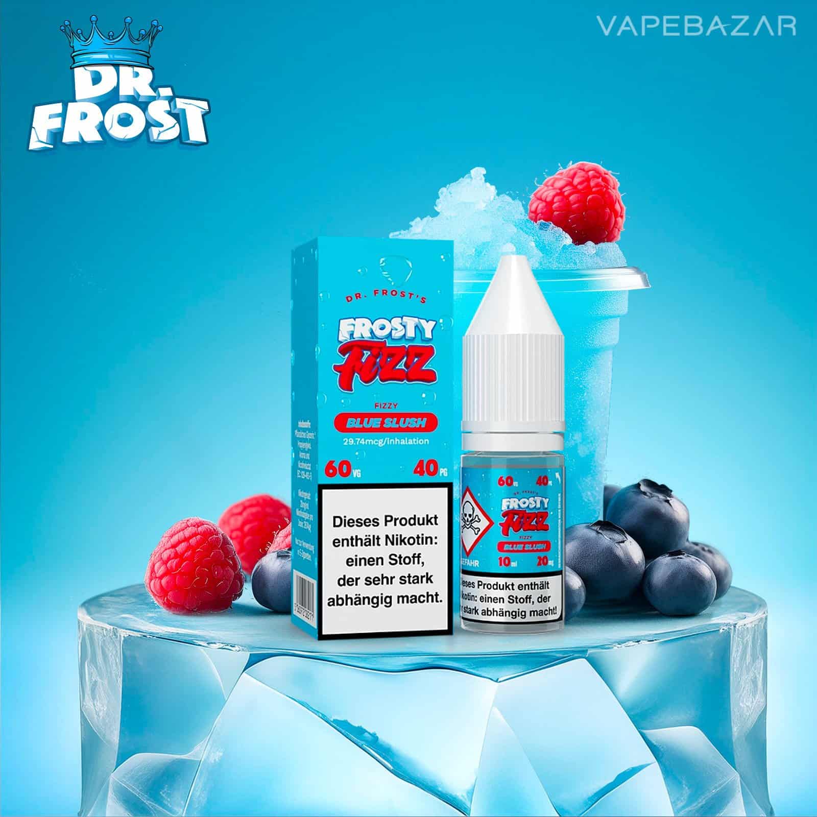 BlueSlush | Vapebazar Dr. Frost - Frosty Fizz - Nikotinsalz Liquid - Blue Slush
