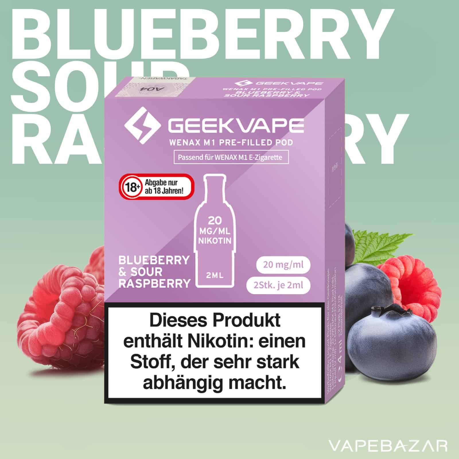 BlueberrySourRaspberry 1 | Vapebazar Geekvape Wenax M1 Pod - Blueberry Sour Raspberry