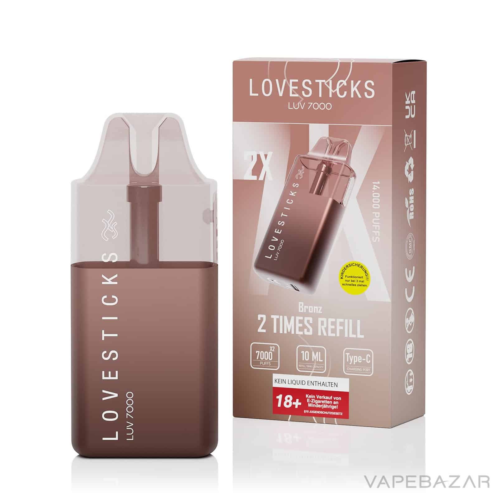 Brown3 | Vapebazar Lovesticks Luv 7000 - Brown Vapebazar