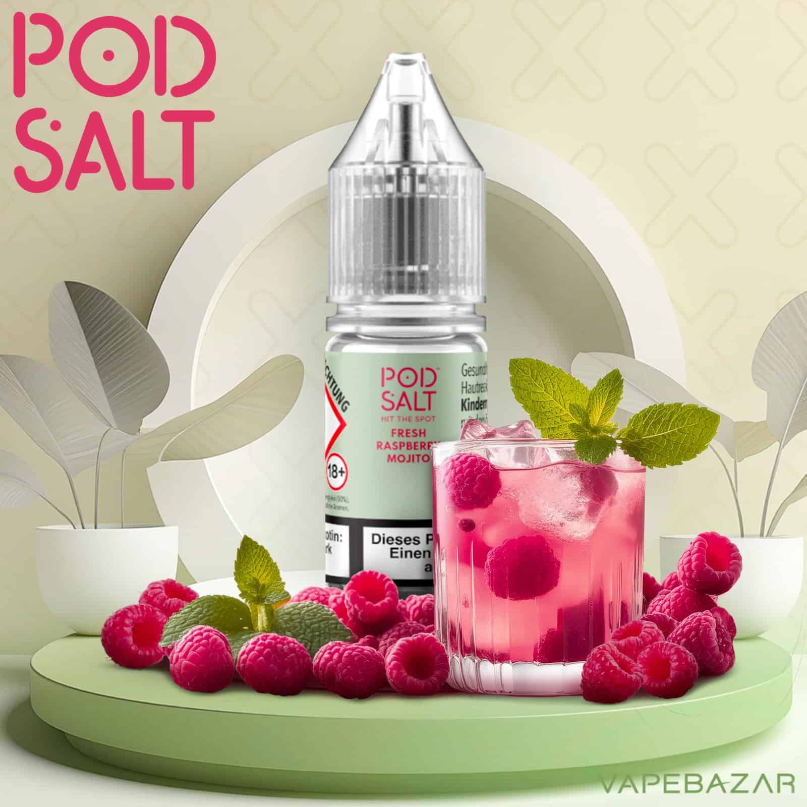 FreshRaspberryMojito | Vapebazar Vapebazar Pod Salt X Nikotinsalz Liquid - Fresh Raspberry Mojito