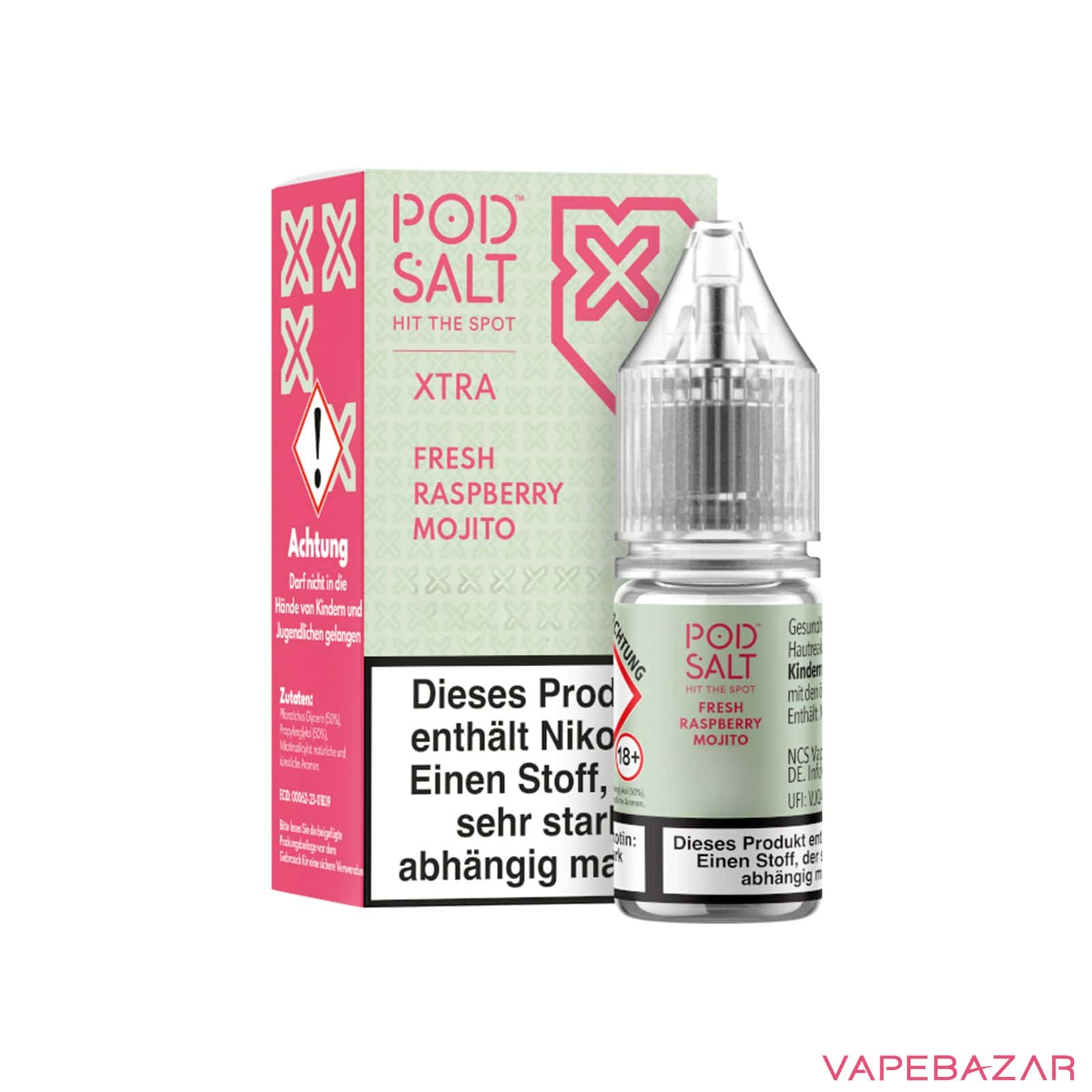 FreshRaspberryMojito3 | Vapebazar Vapebazar Pod Salt X Nikotinsalz Liquid - Fresh Raspberry Mojito