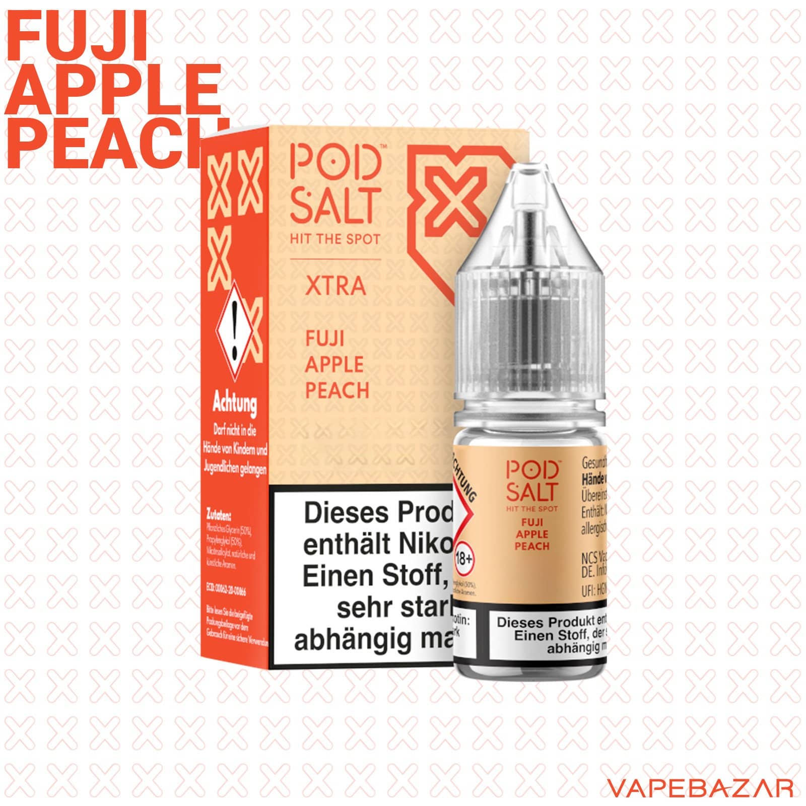 FujiApplePeach2 | Vapebazar Vapebazar Pod Salt X Nikotinsalz Liquid - Fuji Apple Peach