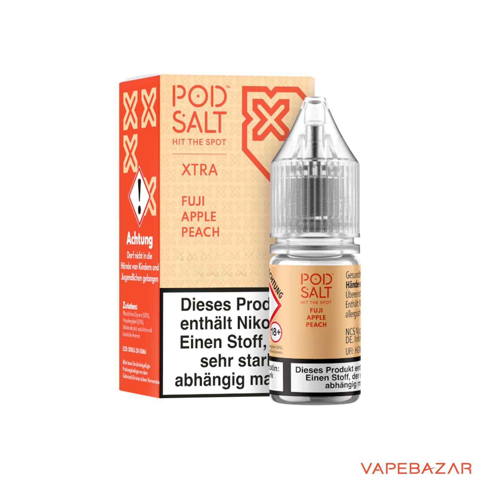 FujiApplePeach3 | Vapebazar Vapebazar Pod Salt X Nikotinsalz Liquid - Fuji Apple Peach