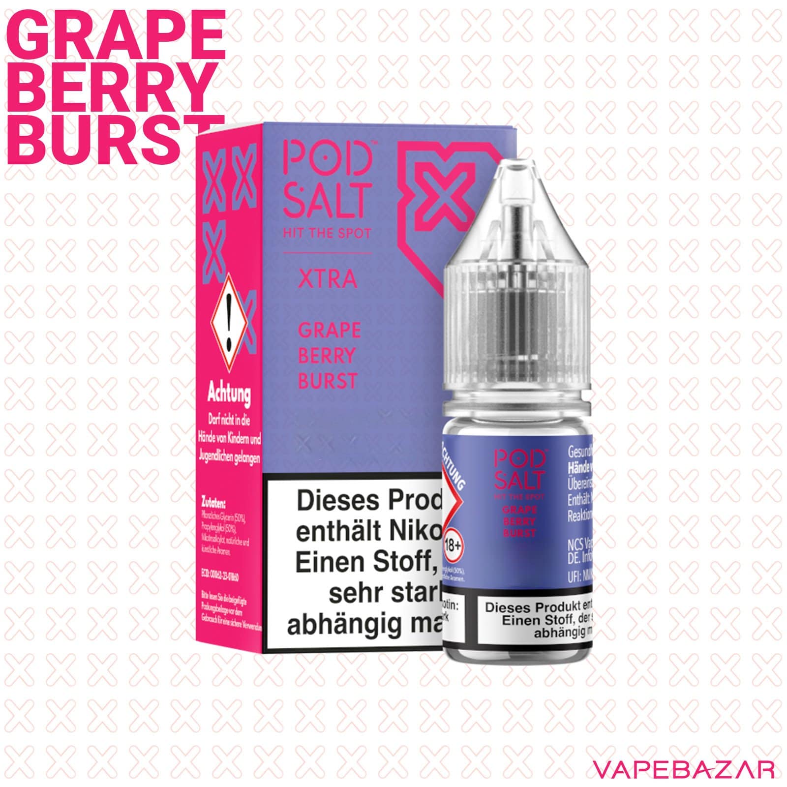 GrapeBerryBurst2 | Vapebazar Vapebazar Pod Salt X Nikotinsalz Liquid - Grape Berry Burst