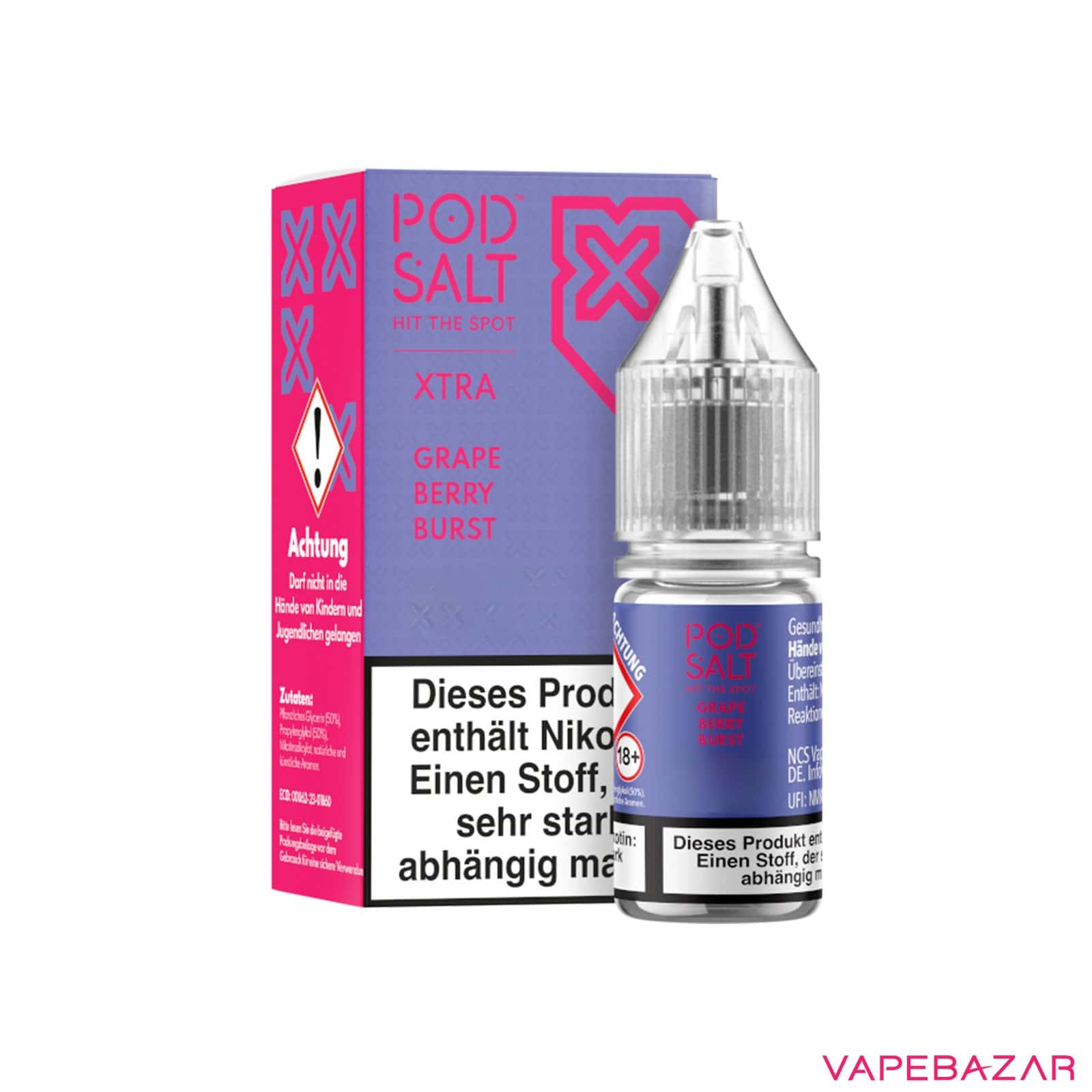 GrapeBerryBurst3 | Vapebazar Vapebazar Pod Salt X Nikotinsalz Liquid - Grape Berry Burst