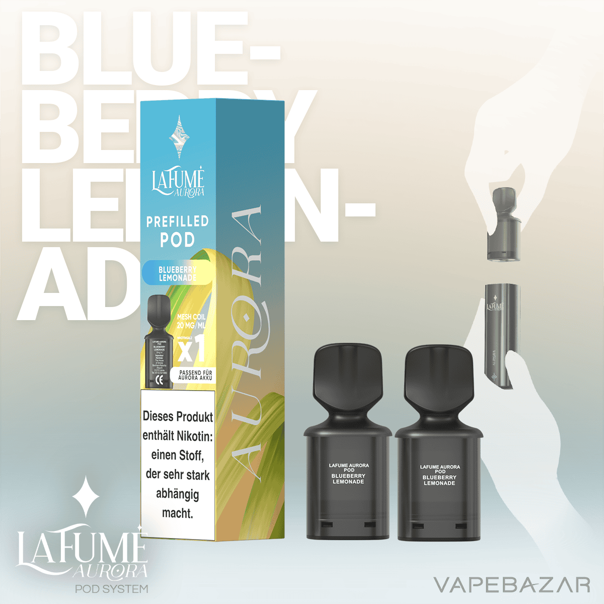 La Fume Aurora Pod System 2er Pack Blueberry Lemonade 02 | Vapebazar La-Fume-Aurora-Pod-System-2Er-Pack-Blueberry-Lemonade-02