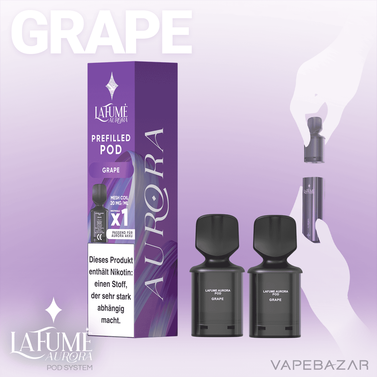 La Fume Aurora Pod System 2er Pack Grape 02 | Vapebazar La-Fume-Aurora-Pod-System-2Er-Pack-Grape-02