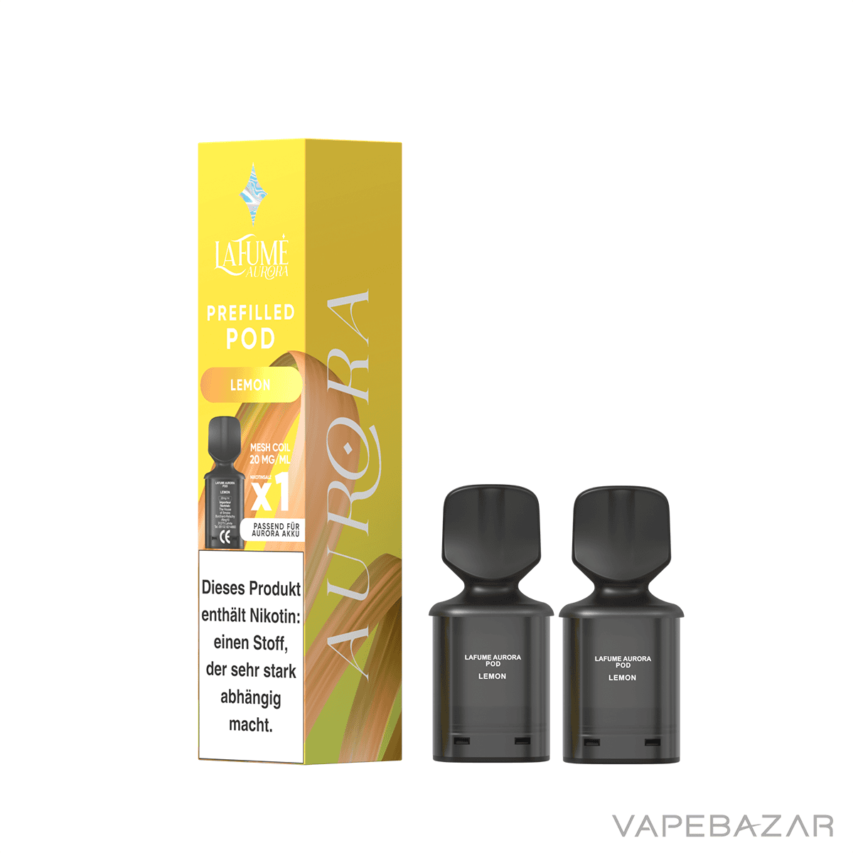 La Fume Aurora Pod System 2er Pack Lemon | Vapebazar La-Fume-Aurora-Pod-System-2Er-Pack-Lemon