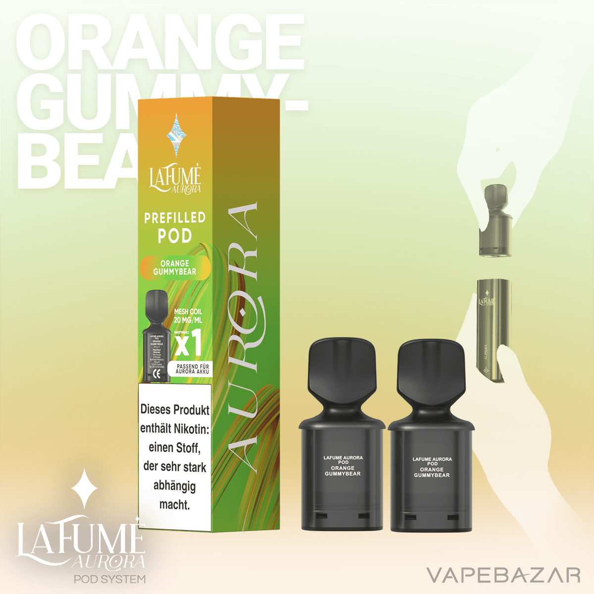 La Fume Aurora Pod System 2er Pack Orange Gummybear 02 | Vapebazar La-Fume-Aurora-Pod-System-2Er-Pack-Orange-Gummybear-02