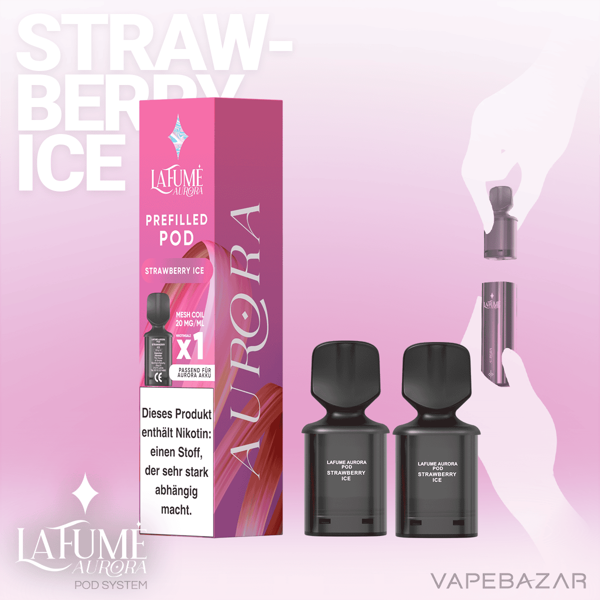 La Fume Aurora Pod System 2er Pack Strawberry Ice 02png | Vapebazar La-Fume-Aurora-Pod-System-2Er-Pack-Strawberry-Ice-02Png
