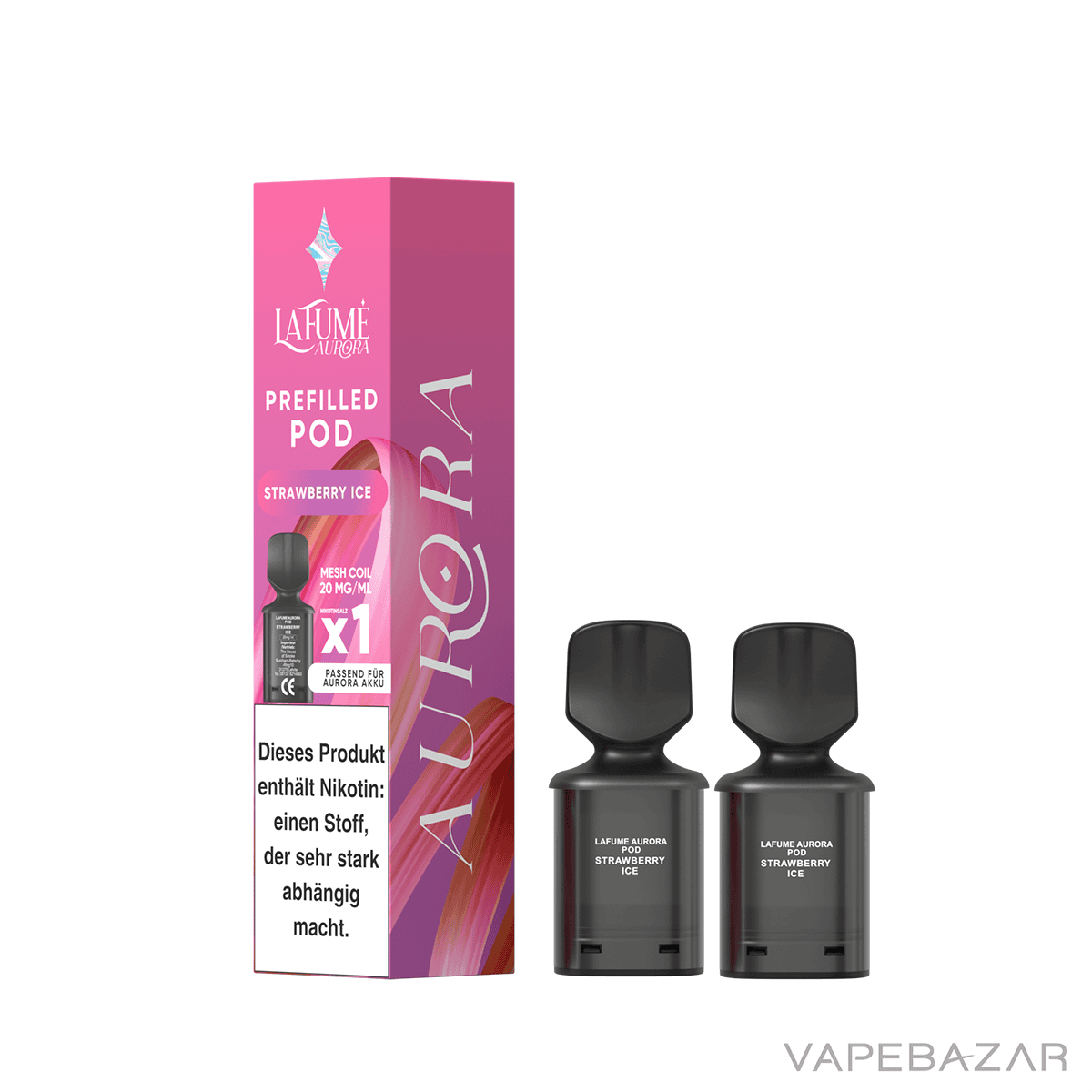 La Fume Aurora Pod System 2er Pack Strawberry Ice | Vapebazar La-Fume-Aurora-Pod-System-2Er-Pack-Strawberry-Ice