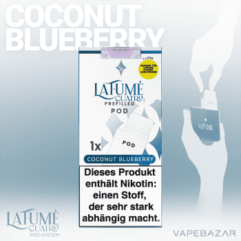 La Fume Cuatro – Coconut Blueberry – Prefilled Liquid Pod – 2er Pack Vape System