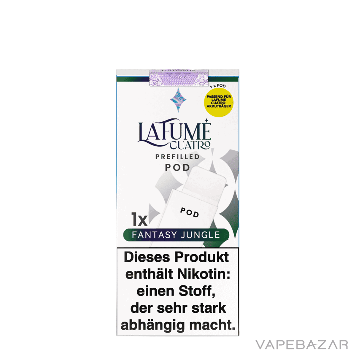 La Fume Cuatro Pod Fantasy Jungle 03 | Vapebazar La Fume Cuatro – Fantasy Jungle – Prefilled Liquid Pod – 2Er Pack