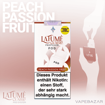 La Fume Cuatro – Peach Passion Fruit – Prefilled Liquid Pod – 2er Pack