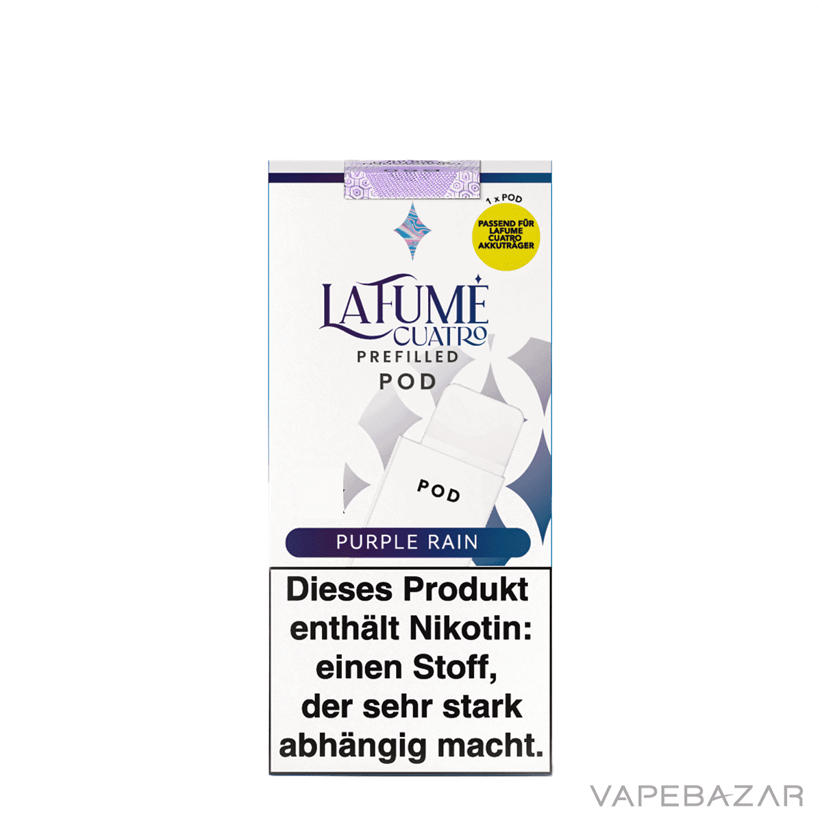 La Fume Cuatro Pod Purple Rain 03 | Vapebazar La Fume Cuatro – Purple Rain – Prefilled Liquid Pod – 2Er Pack - Vape System