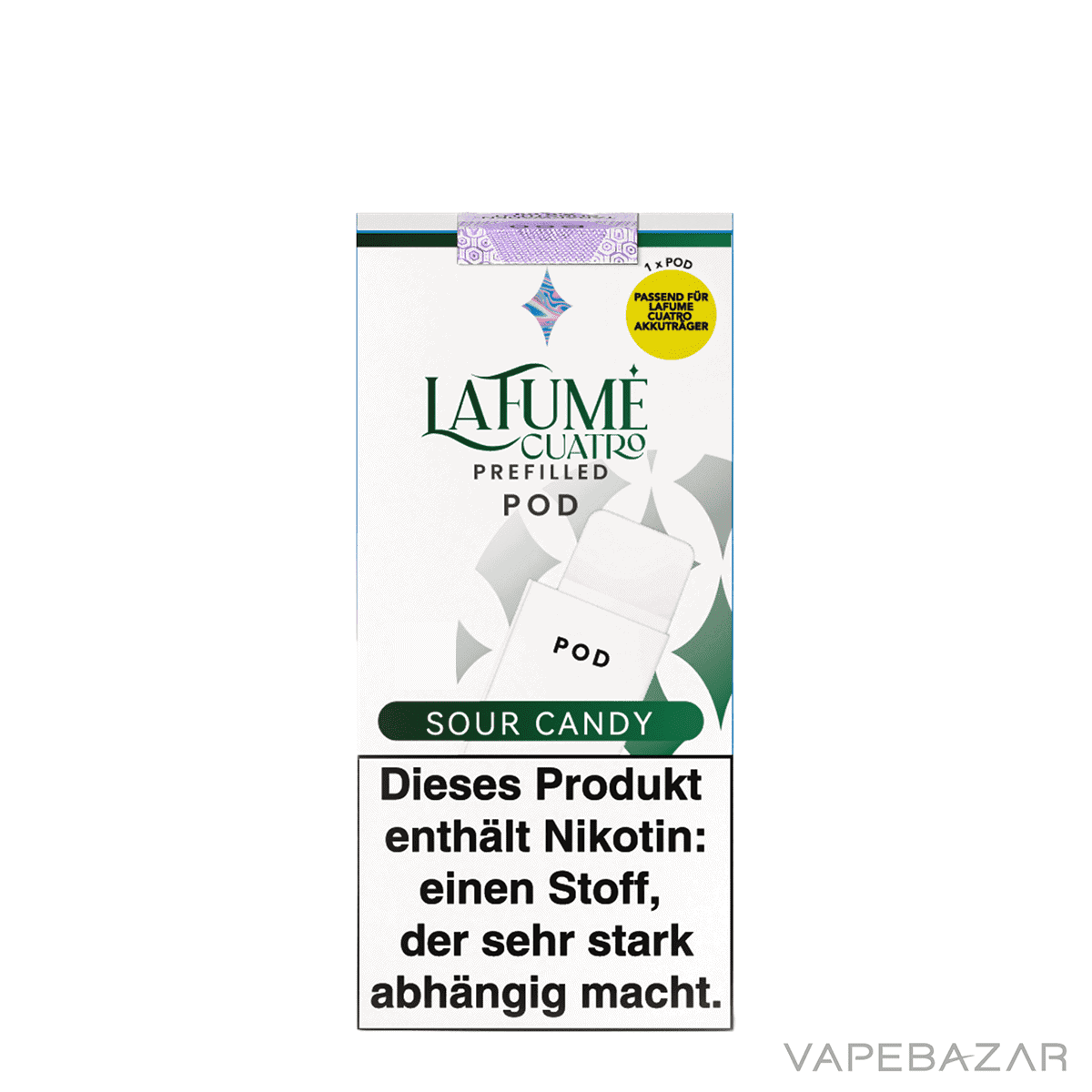La Fume Cuatro Pod Sour Candy 2er Pack 03 | Vapebazar La Fume Cuatro – Sour Candy – Prefilled Liquid Pod – 2Er Pack