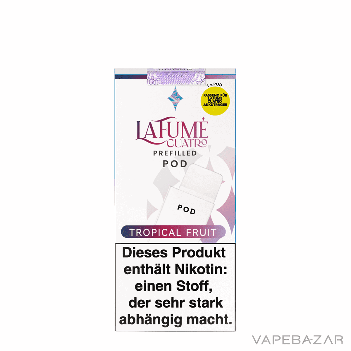 La Fume Cuatro Pod Tropical Fruit 2er Pack 03 | Vapebazar La Fume Cuatro Pod - Prefilled Pod System