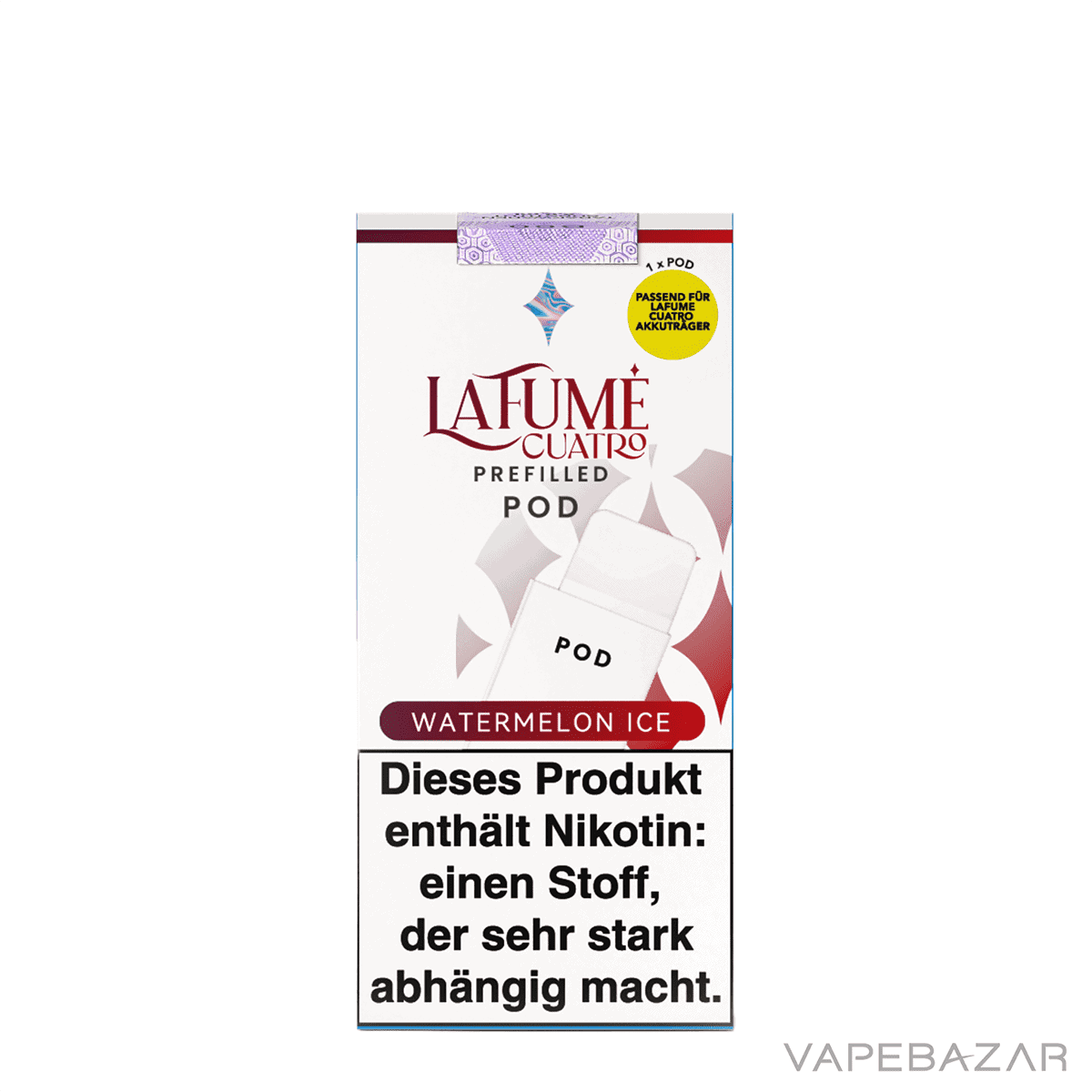 La Fume Cuatro Pod Watermelon Ice 2er Pack 03 | Vapebazar La Fume Cuatro – Watermelon Ice – Prefilled Liquid Pod – 2Er Pack