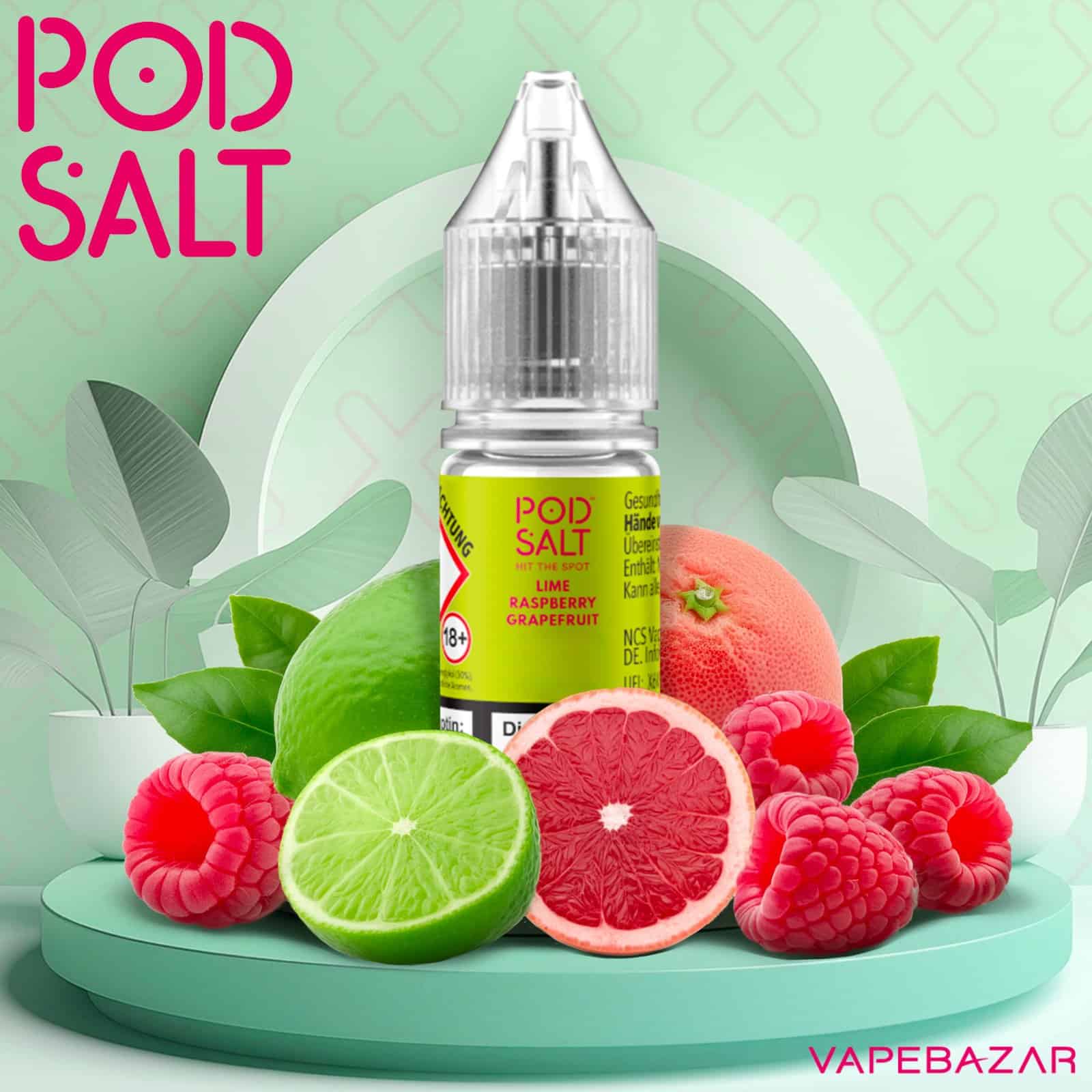 LimeRaspberryGrapefruit | Vapebazar Vapebazar Pod Salt X Nikotinsalz Liquid - Lime Raspberry Grapefruit