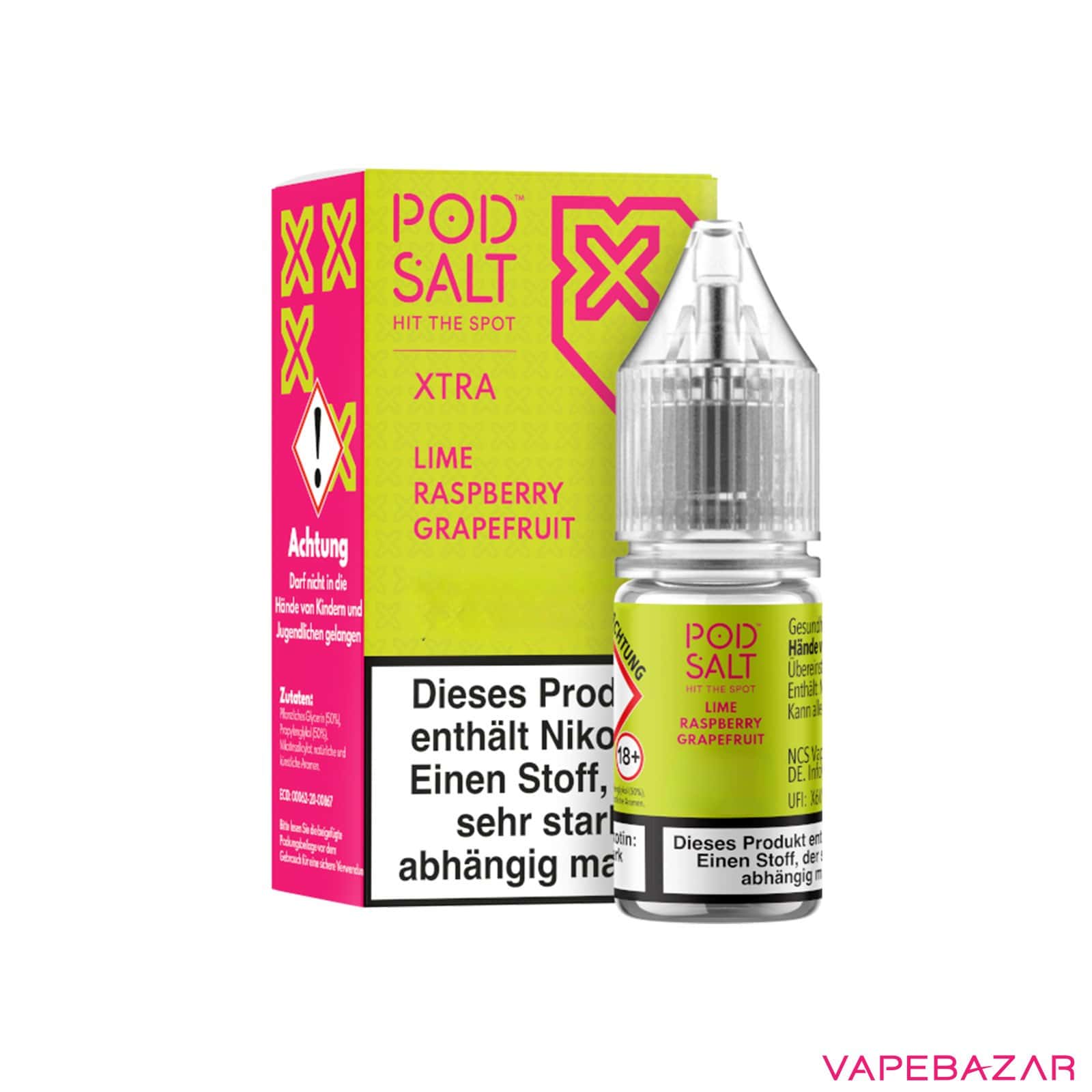 LimeRaspberryGrapefruit3 | Vapebazar Vapebazar Pod Salt X Nikotinsalz Liquid - Lime Raspberry Grapefruit