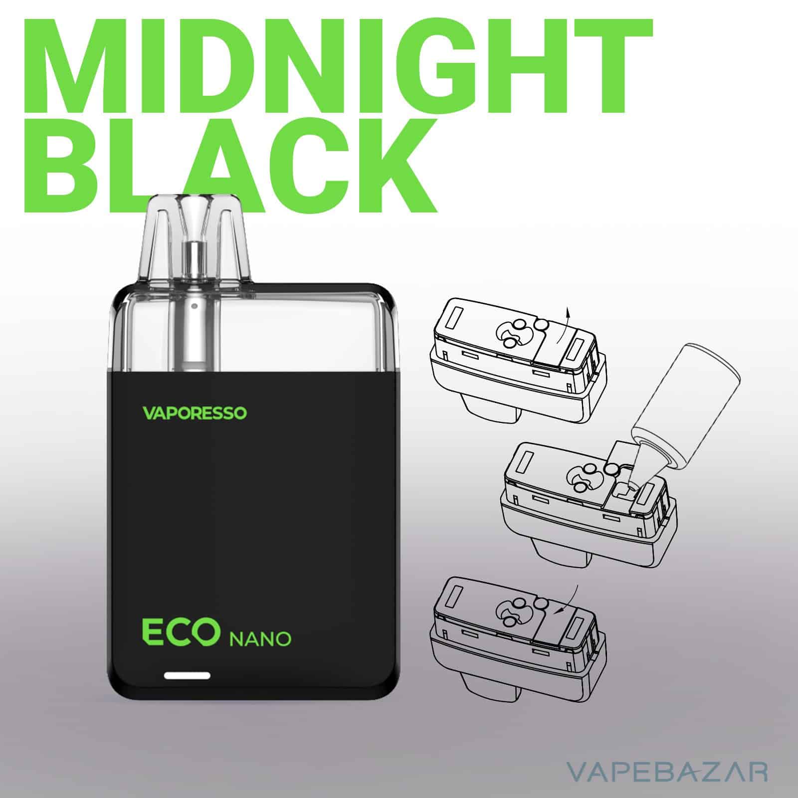 MidnightBlack2 | Vapebazar Vaporesso Eco Nano Midnight Black - Pod System