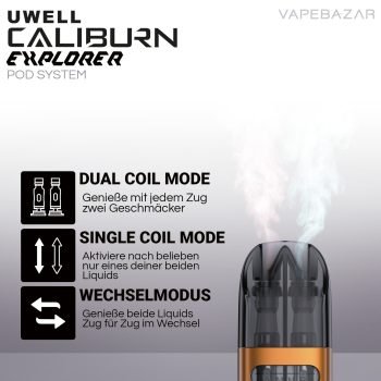 UWELL Caliburn Explorer Podsystem - Orange and Black