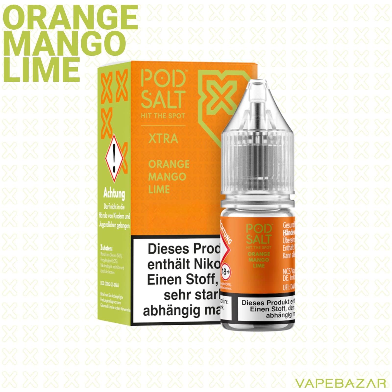 OrangeMangoLime2 | Vapebazar Vapebazar Pod Salt X Nikotinsalz Liquid - Orange Mango Lime