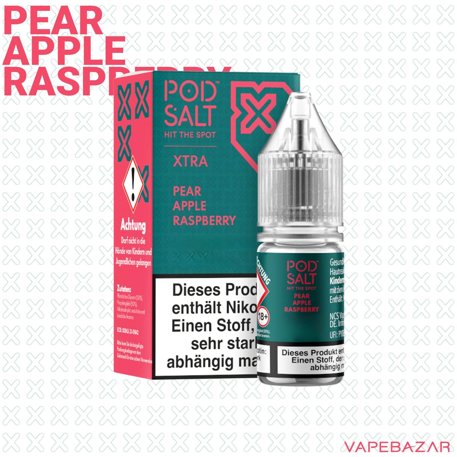 PearAppleRaspberry2 | Vapebazar Vapebazar Pod Salt X Nikotinsalz Liquid - Pear Apple Raspberry