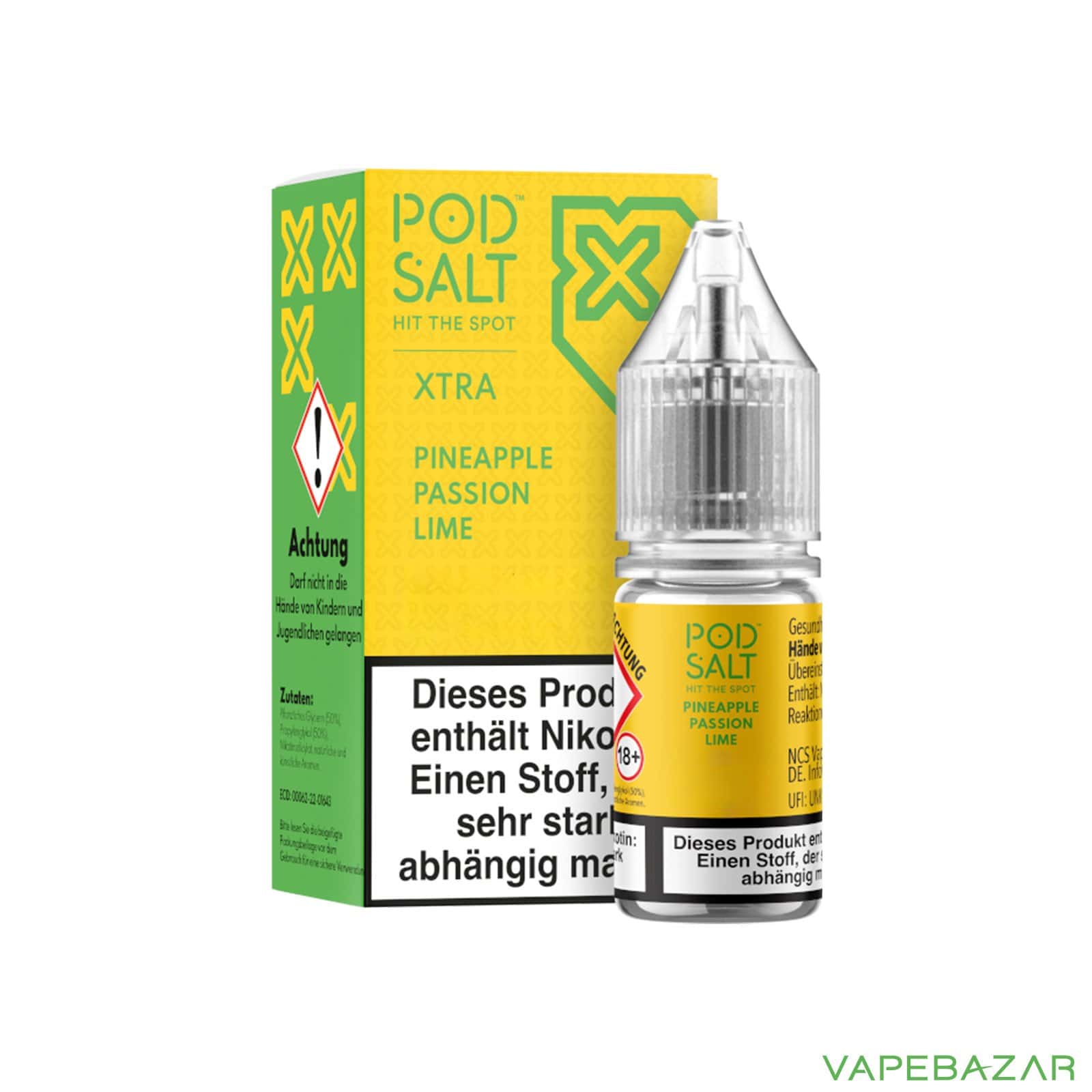 PineapplePassionLime3 | Vapebazar Vapebazar Pod Salt X Nikotinsalz Liquid - Pineapple Passion Lime