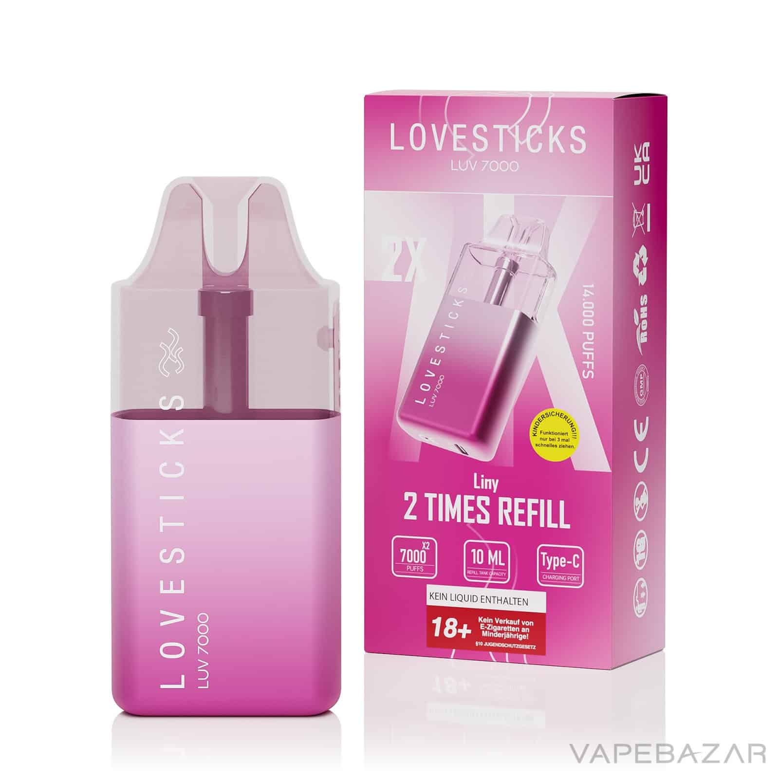 Pink3 1 | Vapebazar Lovesticks Luv 7000 - Pink Vapebazar