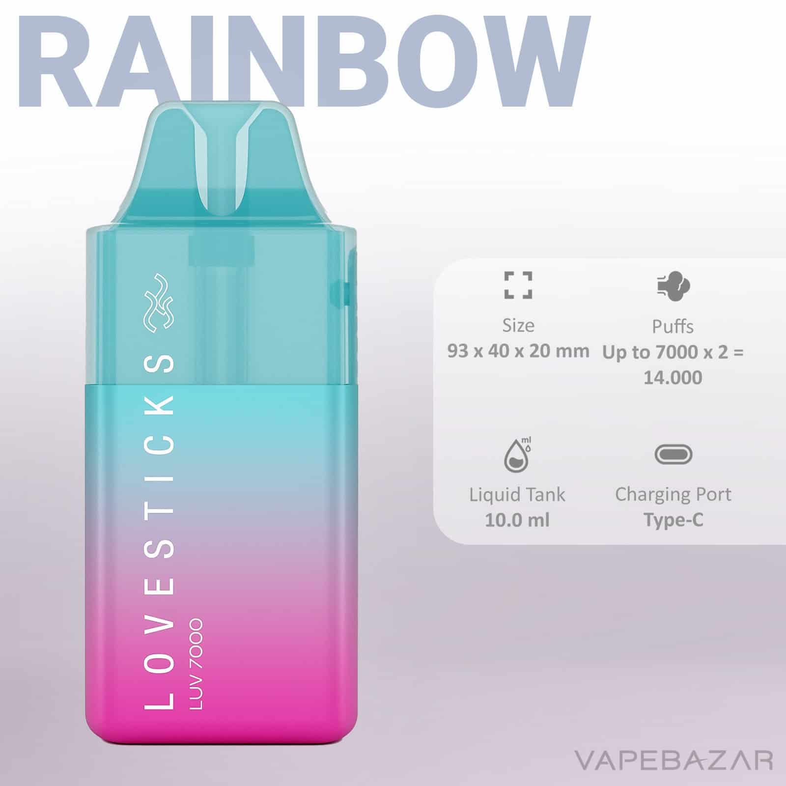 Rainbow2 | Vapebazar Lovesticks Luv 7000 - Rainbow Vapebazar