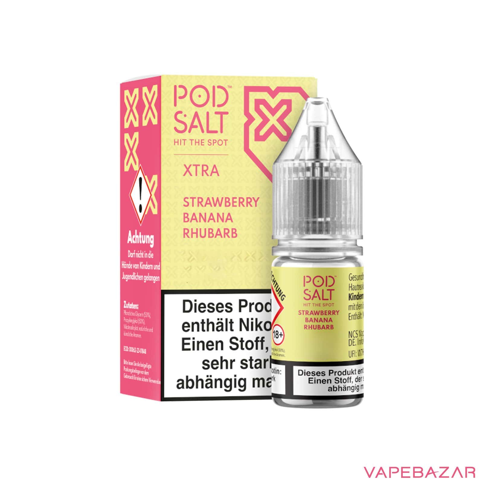 STrawberryBananaRhubarb3 | Vapebazar Vapebazar Pod Salt X Nikotinsalz Liquid - Strawberry Banana Rhubarb
