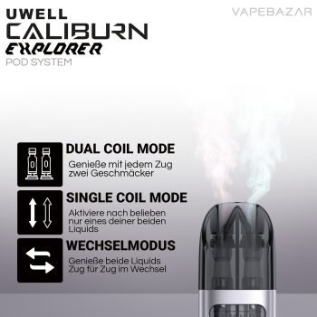 UWELL Caliburn Explorer Podsystem - Silver
