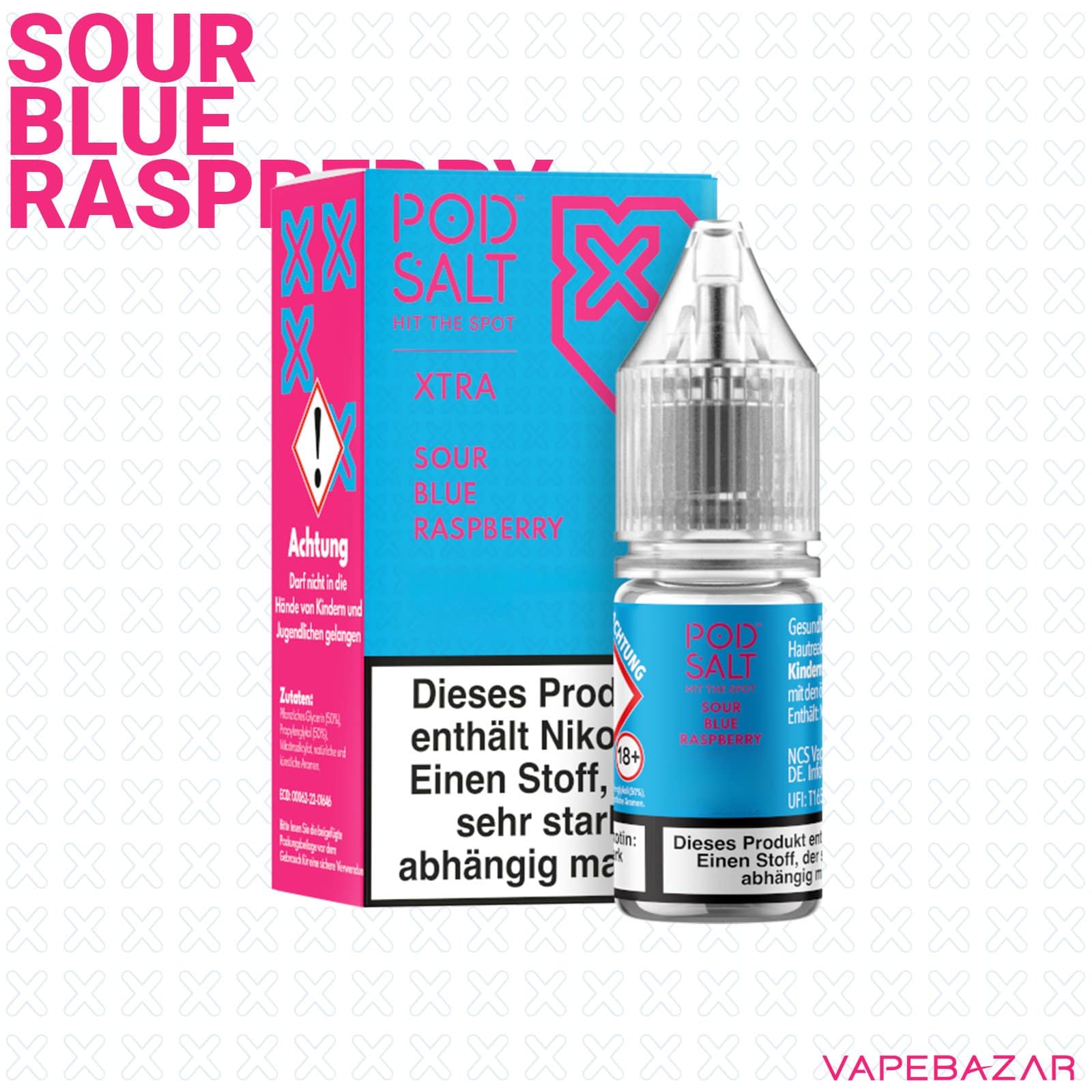 SourBlueRaspberry2 | Vapebazar Vapebazar Pod Salt X Nikotinsalz Liquid - Sour Blue Raspberry
