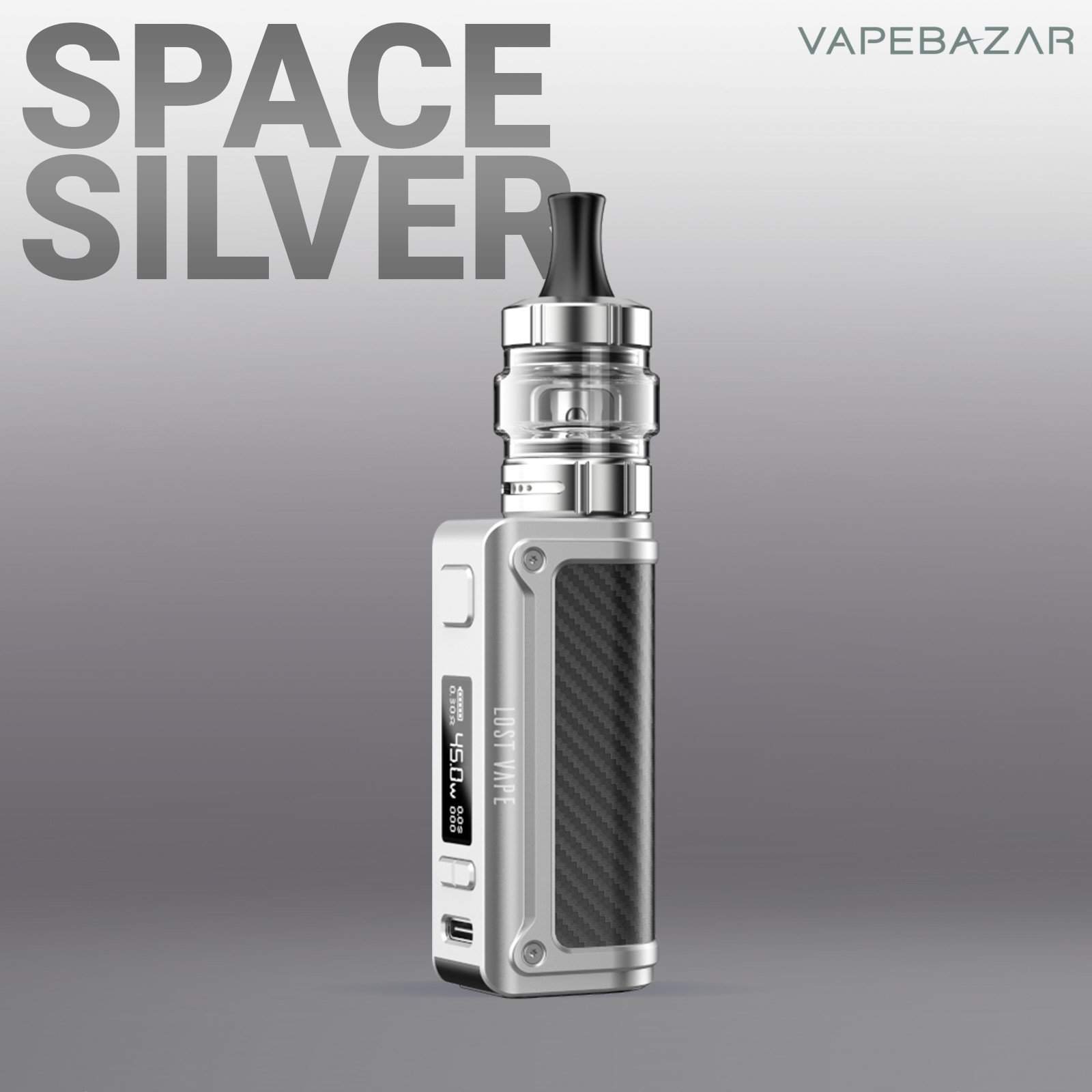 SpaceSilver2 1 | Vapebazar Lost Vape Thelema Mini Pod System - Space Silver