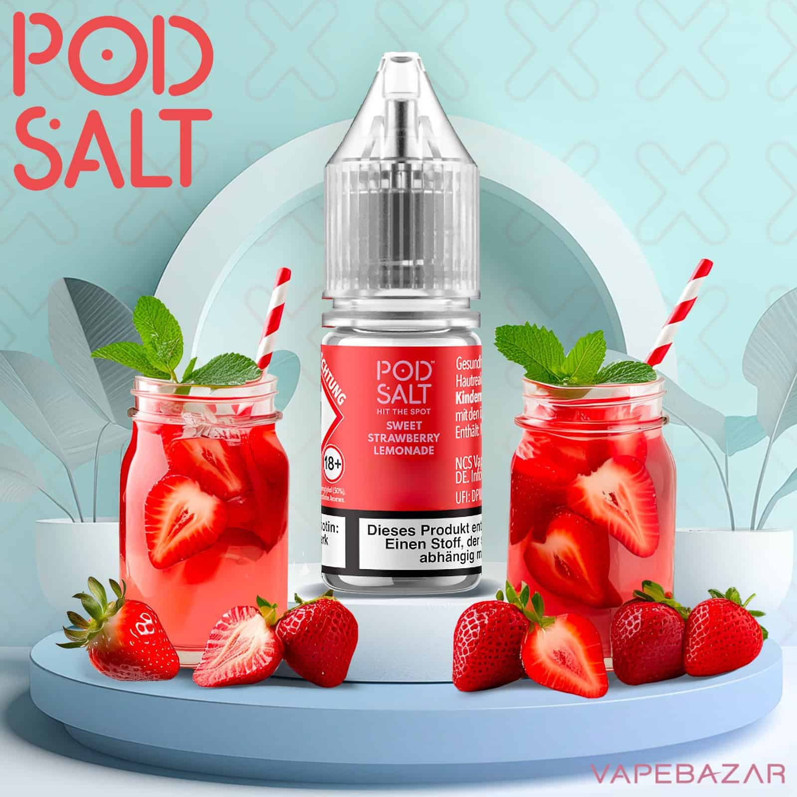 SweetStrawberryLemonade | Vapebazar Vapebazar Pod Salt X Nikotinsalz Liquid - Sweet Strawberry Lemonade