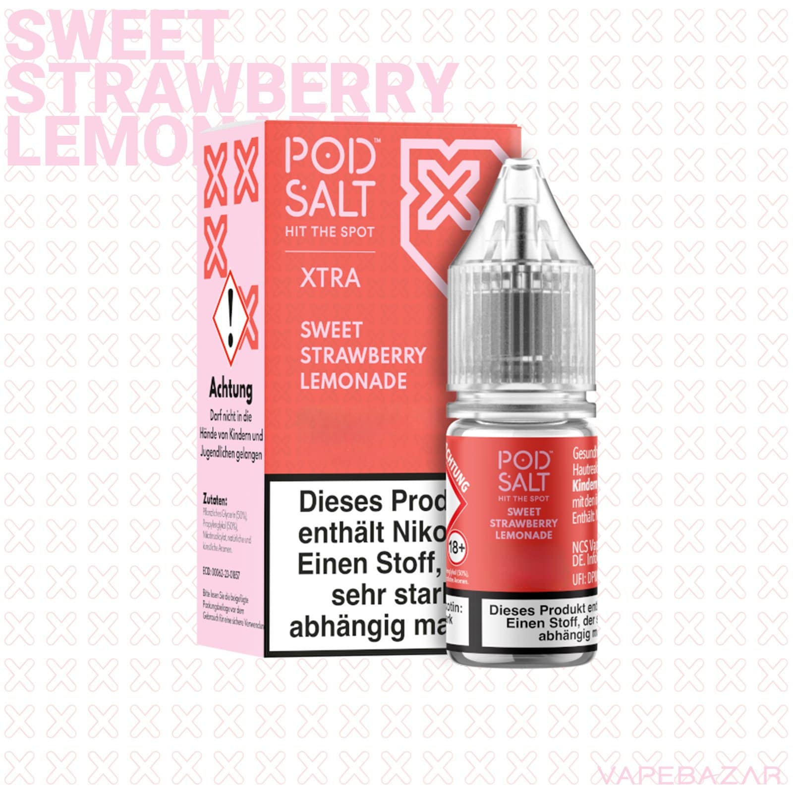 SweetStrawberryLemonade2 | Vapebazar Vapebazar Pod Salt X Nikotinsalz Liquid - Sweet Strawberry Lemonade